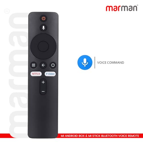 Image of marman Compatible with Bluetooth Remote Control for Mi Android Box, Mi Stick, 4K HDR, with Google Assistant, Voice Command, Netflix & Prime Video Streaming App Hotkeys - Pairing Must !