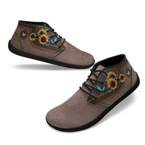 Men's Dress Sneakers Classic Lace-up Shoes Leather Wide Toe Box Boots Comfortable Animal Print Running Athletic Sneaker Casual Outdoor Shoe3