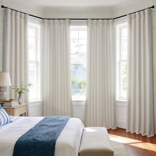 Image of HPD Half Price Drapes - Faux Linen Curtains for Living Room (1 Panel) - 50W X 120L - Textured Room Darkening Curtains for Bedroom 120 Inches Long - Drapes for Home Decor, Birch Taupe
