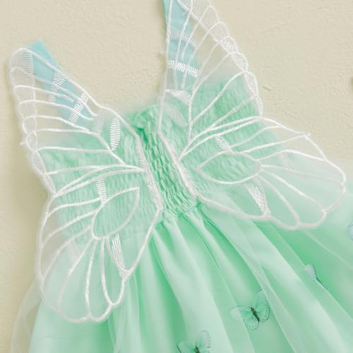 Toddler Baby Girl Dress Smocked Butterfly Wing Embroidery Dresses Ruffle Mesh Tulle Princess Dress Summer Clothes3