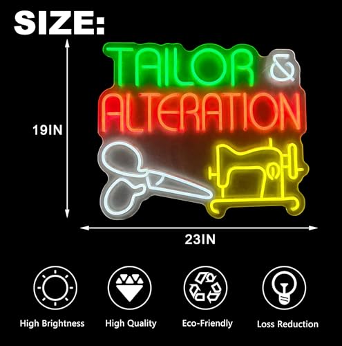 Image of Real Led Neon Light Sign Tailor And Alterations Led Handmade Tube For Man Cave Wall Decor