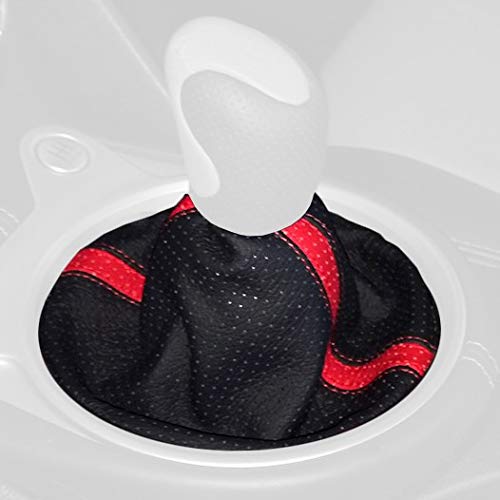 RedlineGoods Shift Boot Compatible with Nissan 350Z 2003-08. Tailor Made - not Universal. Genuine top-Grade Italian Black Suede (Alcantara) with Silver Thread