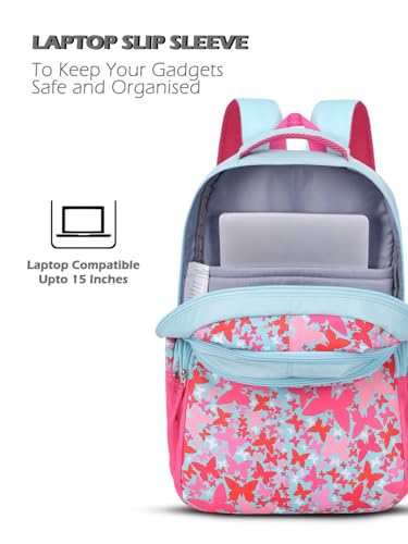 Image of Lavie Sport Twirl Laptop Backpack | 37 Liters | Fits Upto 16 Inch | Laptop Compatiable | Rain Cover | Gift for Boys & Girls