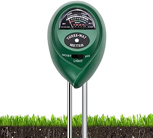 LUOCAI Soil PH Tester 3 in 1 Soil PH, Light & Moisture Tester Kit 3 in 1 Soil Tester Moisture, Light, PH Meter for Gardening Lawn Farm