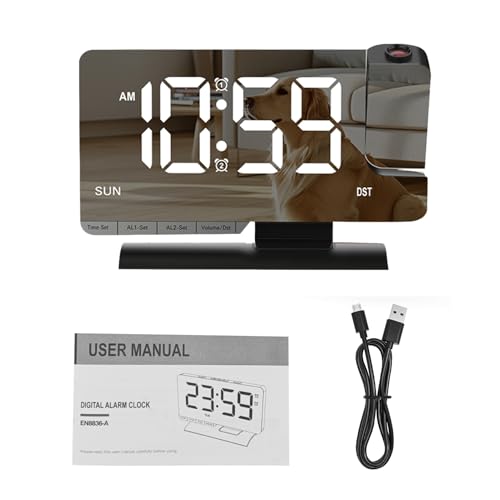 Réveil numérique LED projection double alarme pour ne plus manquer le train - 2