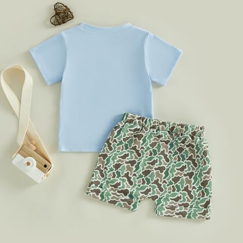 Image of Toddler Boy Easter Outfit Letter Cross Short Sleeve T Shirt Camouflage Shorts Set 2T 3T 4T 5T Summer Outfits