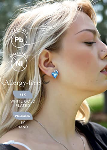 image for Leafael Birthstone Heart Earrings for Women | Unique Birthstone Earrin