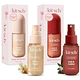 Kitsch Hair Perfume for Women- Warm Sugar and Oak & Amber | Clean, Deodorizing & Patented Odor-Eliminating Technology Hair Spray & Body Mist- Freshen Hair, Pillows | Ideal Gifts for Women - 50mL, 2pcs