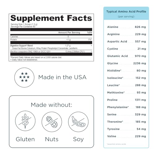 Ancient Nutrition Grass Fed Bovine Colostrum Superfood Powder, Unflavored - image 7