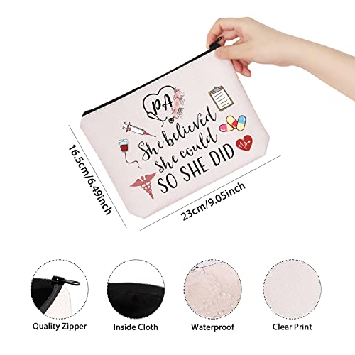 TSOTMO Physician Assistant Gift She Believed She Could So She Did 2022 Nurse Graduation Gift Makeup Bag (She Believed PA)2