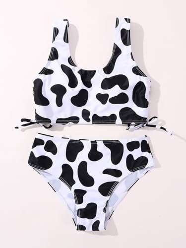 Image of Girl's 3 Piece Bikini Bathing Suit Printed Sport Swimsuits with Shorts Cove Up Sets Teen Girl's Swimwear