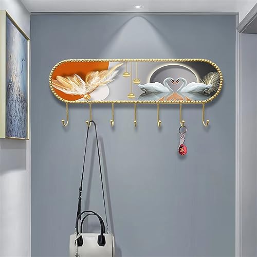 CLoxks Schmuck Tablett Schlüssel Schlüsselregal for den Eingangsbereich, Wohnzimmer, dekorative Wandgarderobe, Kleiderhaken. Produktname: Wandmontiertes Lagerregal Kleinigkeiten Tablett Schlüssel – Bild 4