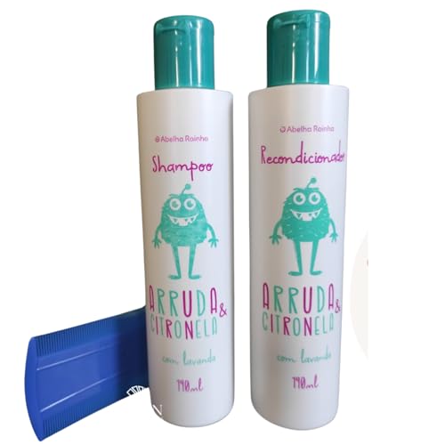 Kit Xô Piolho Shampoo Condicionador e Pente Arruda E Citronela