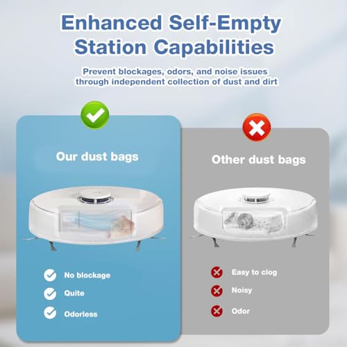 Image of HASTHIP 4Pcs Dust Bags for Narwal Freo X Plus / K1, Replenishment Kit Replacement Parts Replacement High-Capacity Durable Leak-Proof Vacuum Dust Bags for Narwal Robot Vacuum Cleaner, 62x97x216mm