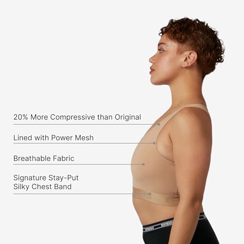 Image of TomboyX Racerback Compression Bra for Women Full Coverage Gender Inclusive Wireless Medium Support Top No Padding Sports Bras