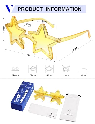 Image of VANLINKER Colorful Star Shape Sunglasses lovely cute sun glasses Party Glasses VL9839