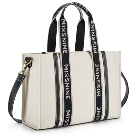 Missnine Tote Bag for Women Canvas Top Handle Satchel Purse Trendy Lightweight Hobo Shoulder Bag with Zipper,Small Cover