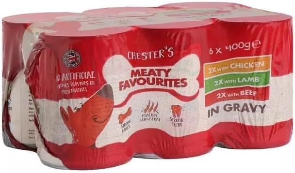 Chesters Working Dog Favourites Wet Dog Food – Delicious & Nutritious Meal for Dogs (Meaty Favourites In Gravy)