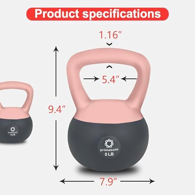 Soft Kettlebell - Anti-Slip Grip, Neoprene Material, Light Gray or Light Blue, Home Workout Kettlebell Weights for Strength Training