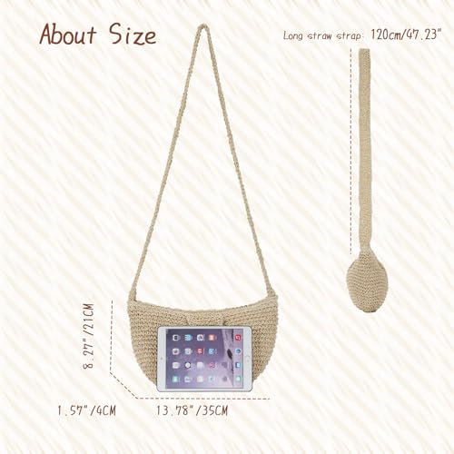 Fecialy Straw Crossbody Bag for Women Pleated Dumpling Shoulder Handbags Ruched Handmade Summer Beach Straw Bag3