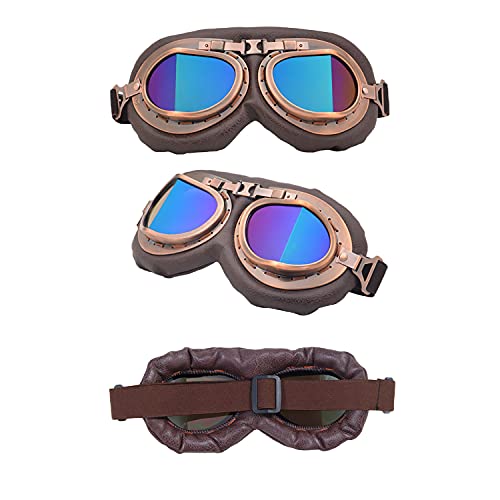Ljdj Motorcycle Goggles - Vintage Pilot Style Goggles Dirt Bike Atv Motocross Riding Offroad Eyewear Scooter Outdoor Sports Glasses Combat Tactical Goggles For Men Women Youth Adult #TOP1