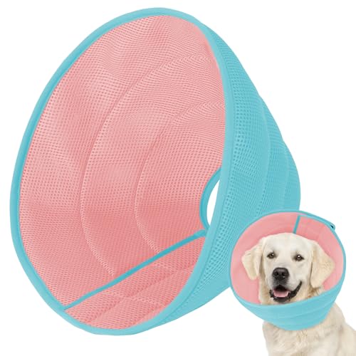 Image of Mosago Soft Dog Cone Collar after Surgery Alternative for Dogs to Stop Licking, Comfort Collars for Large /Medium /Small Pet, Adjustable Elizabethan Neuter Recovery E Cones of Shame Neck & Head Ecollars