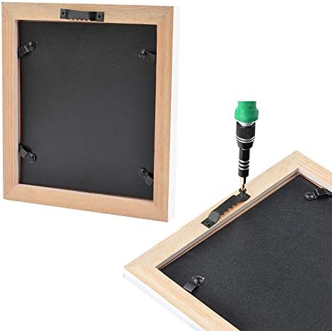 100 Pcs Sawtooth Picture Frame Hanging Hangers Hooks Black Photo Oil Painting Mirror Frame Hanging with 200 Pcs 3 x 8mm Screw for Fixing Photo Frames Signs Wall Clocks Painting Crafts