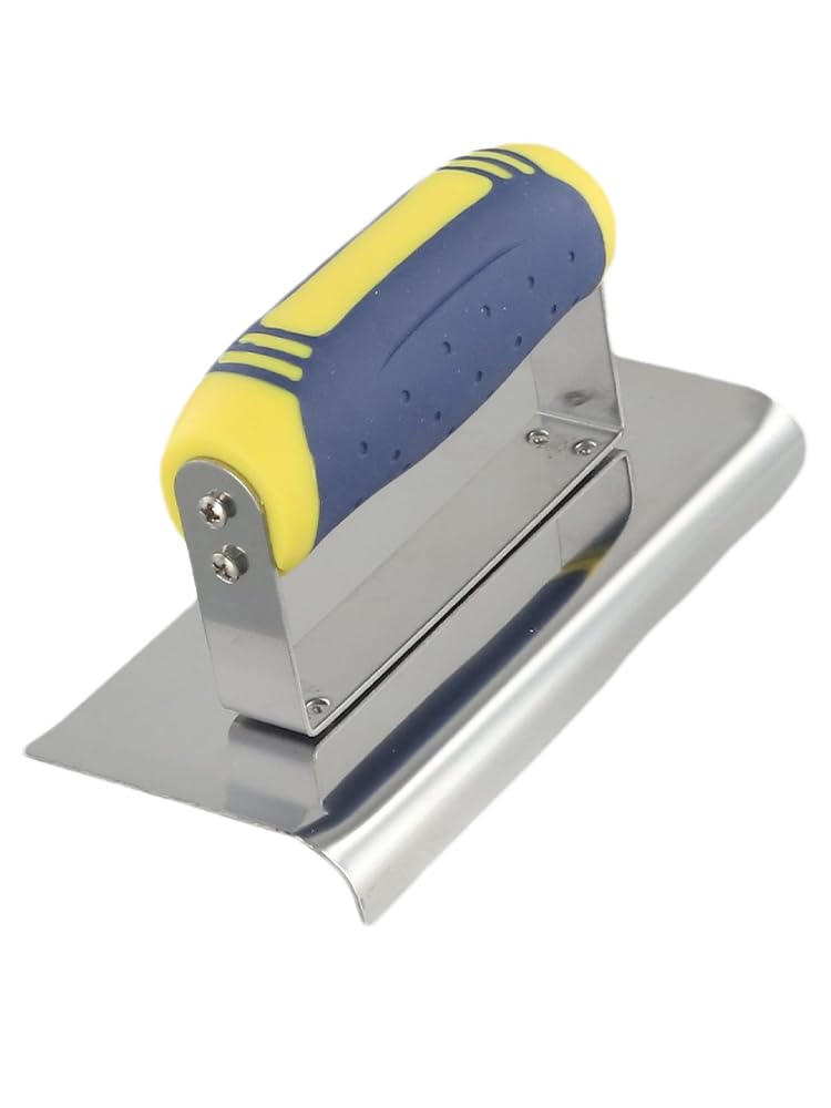 Stainless Steel Groover Cement, Concrete Hand, Blue+Yellow+Silver, Groover Tools Set for Plaster Cement Finishing(a)