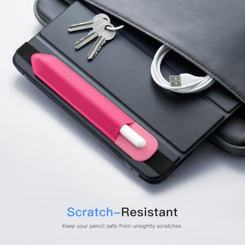 Image of MoKo Pencil Case Holder Fit The Apple Pencil (Pro and USB-C and 1st and 2nd Gen), Detachable Elastic Pocket for Stylus Pen with Elastic Band Attached to iPad Case, Watermelon Red