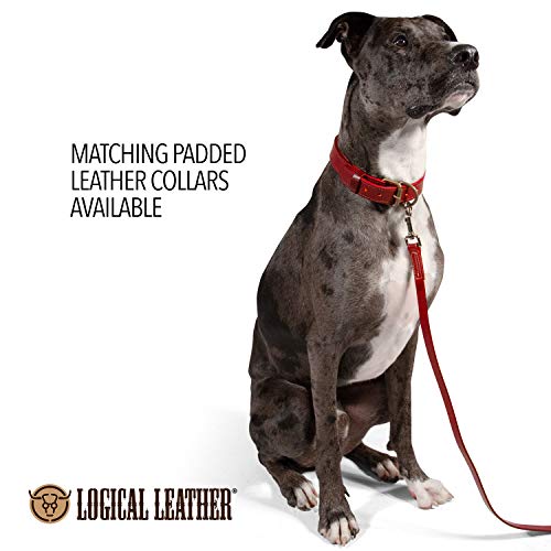 Logical Leather 6 Foot Dog Leash - Best For Training - Heavy Full Grain Leather Lead - Red #TOP7