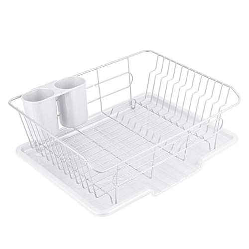 パール金属 食器 水切り かご 水が流れる トレー付 ホワイト タテ置き 白 アルデオ HB-4593