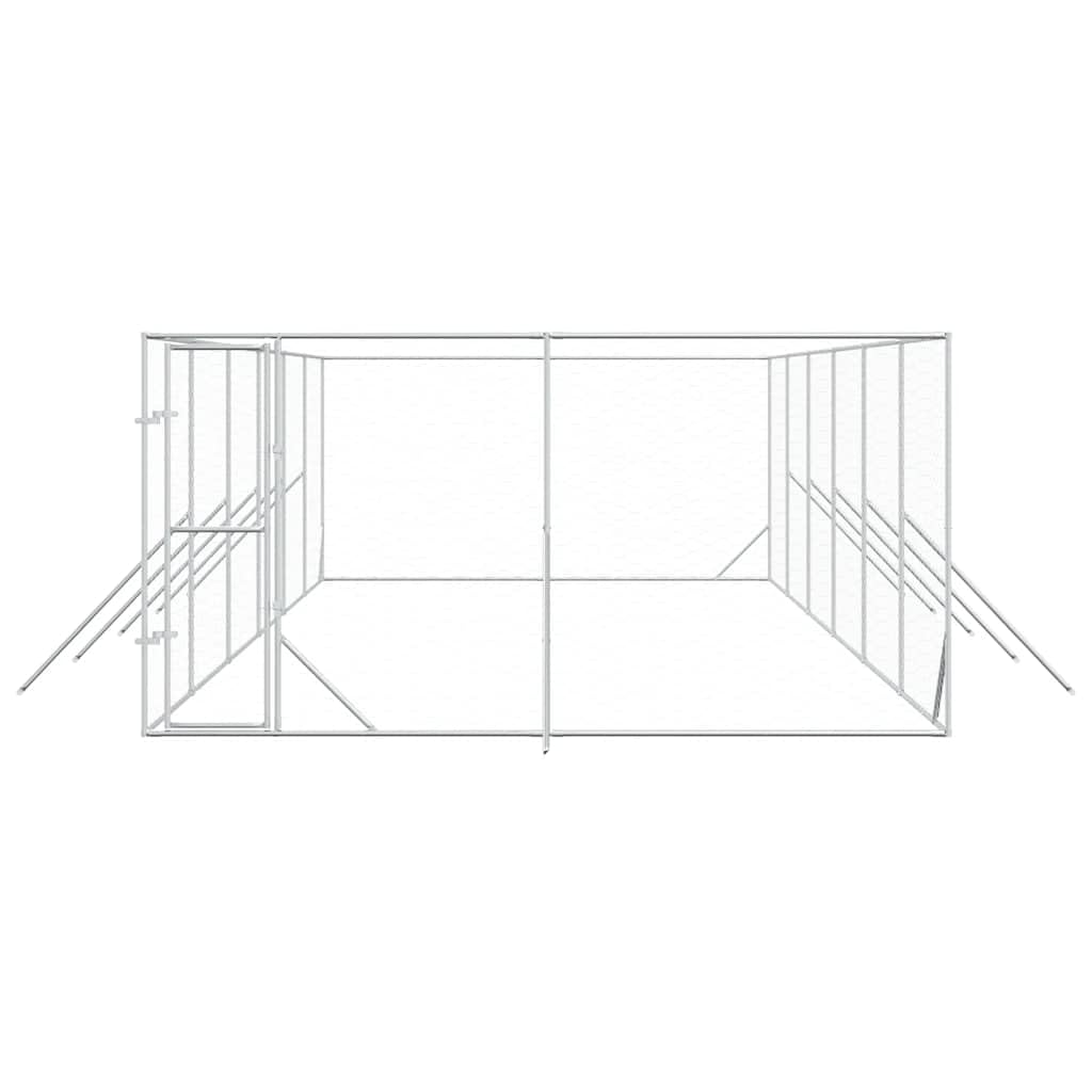 Hundezwinger für Kleintiere 4x12x2 m Silbern