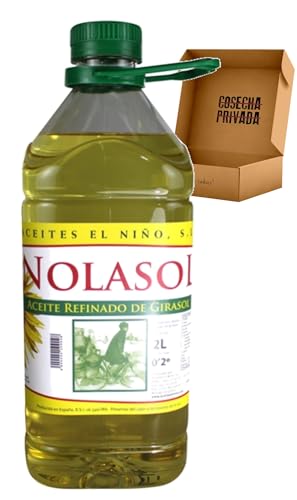 NOLASOL - Aceite de Girasol - Envío 24 h - Garrafa 2 L - Especial para freir - Aceite de Alta Categoría - Excelencia para la Cocina (GF 2 l, Refinado)