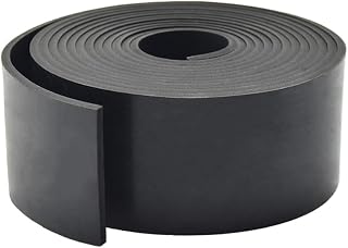 Neoprene Rubber Strips 1/8 Inch Thick x 2 Inch Wide x 10 Feet Long Solid Rubber Rolls Rubber Sheet for DIY Gasket, Warehouse, Pads, Seals, Weather Stripping, Flooring