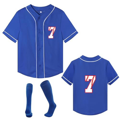 Image of Yuji Itadori 7 Year Old Birthday Shirt Kids Baseball Jersey with Socks 7th Birthday Outfit Boys T-Shirt