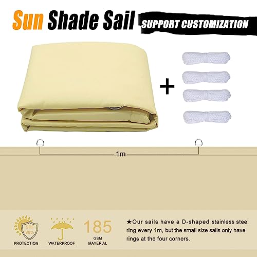 Toile d'ombrage rectangulaire polyester imperméable 2.5x5.5 m Sunsail crème - 8