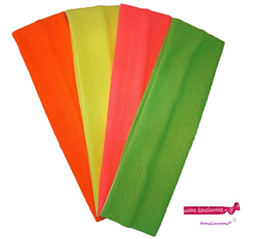 Cotton Stretch Headbands by Kenz Laurenz (Set of 4) Neon Stretch Headbands