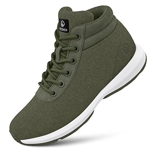 GIESSWEIN Wool Sneaker High Top Men - Merino Winterschuhe für Herren, warm gefütterte Schneestiefel, Winter Outdoor Boots aus Merinowolle