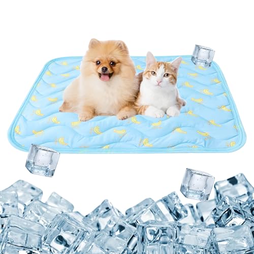 FOSDICK Tappetino Refrigerante Cane, Estate Tappeto Refrigerante per Cani, Tappetino Rinfrescante per Cani con Motivo Banana, 60 * 50CM Tappeto Rinfrescante per cani, tappetino refrigerante per Gatti