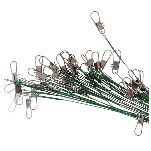 Lioobo 40pcs líder de pesca acero con conectores dobles miniatura 3