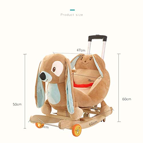 ZHANGYUEFEIFZ Schaukelpferd Plüsch Schaukeltier Pferd Rocking Horse Chair Baby Trojan Spielzeug Geschenk Music Kinder… – Bild 4