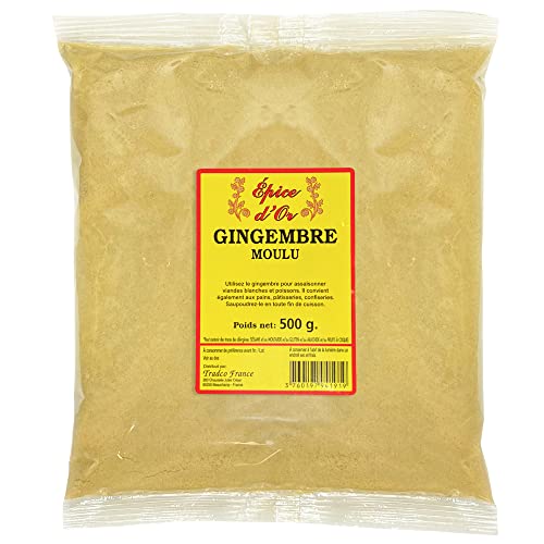 Gingembre En Poudre 500g - Epice d'Or, Naturel, sans Additifs ni Conservateur pour une Saveur...