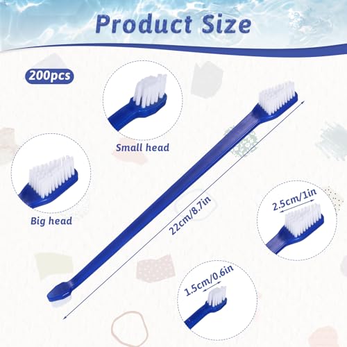 Image of SynHHergyx 200 Pcs Dog Toothbrushes Bulk, Double-Headed Super Soft Bristle Cat Tooth Brush Pet Dental Brushing Kit Oral Care & Hygiene Cleaning Tools for Puppy, Pet Party Favors, Veterinario Supplies