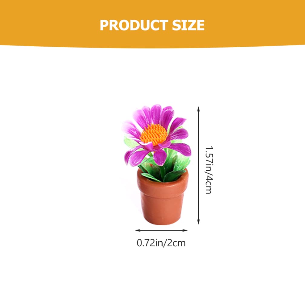 Happyyami 10Pcs Artificial Potted Plant Flower decoraciones para salas de casa Tiny Bonsai Model Artificial Plant Miniature Potted Plant Decor Succulent Plants Finished Product Resin Office