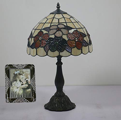 Lampe de table vitrail jaune 12 pouces vintage E27 rétro - 5