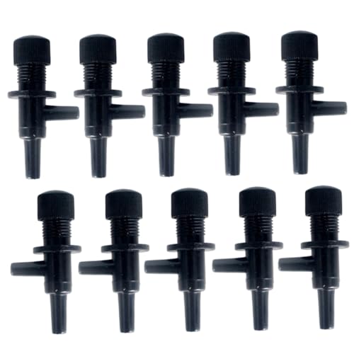 FONDOTIN 10個 水槽酸素ポンプ調整バルブ エアラインバルブ 充電式 水中 プールポンプ 戦車 水族館エアポンプ逆止弁 水族館の酸素ポンプ弁 水槽のエアバルブ 魚 Black プラスチック