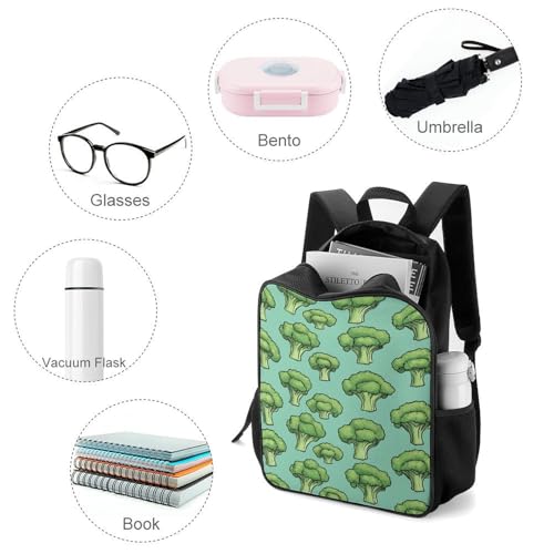 Broccoli Pattern Travel Backpack Casual Daypack Shoulder Bag with Adjustable Shoulder Straps for Hiking3