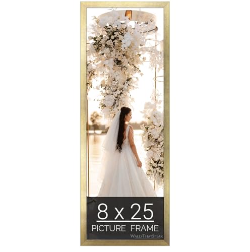 wallsthatspeak 8x25 Gold Picture Frame for Puzzles Posters Photos or Artwork