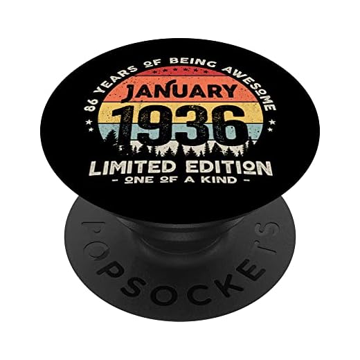 Regalo 86 años Cumpleaños Hombre Mujer - Enero 1936 PopSockets PopGrip Intercambiable