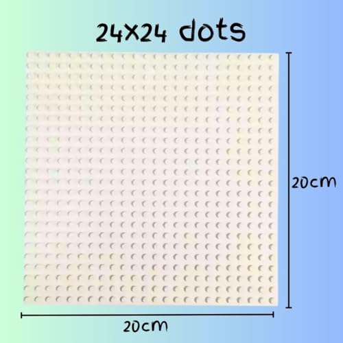 Image of Make-Believe Baseplate for Building Bricks - Compatible with Classic Bricks only (24x24 dots) (Pack of 4)